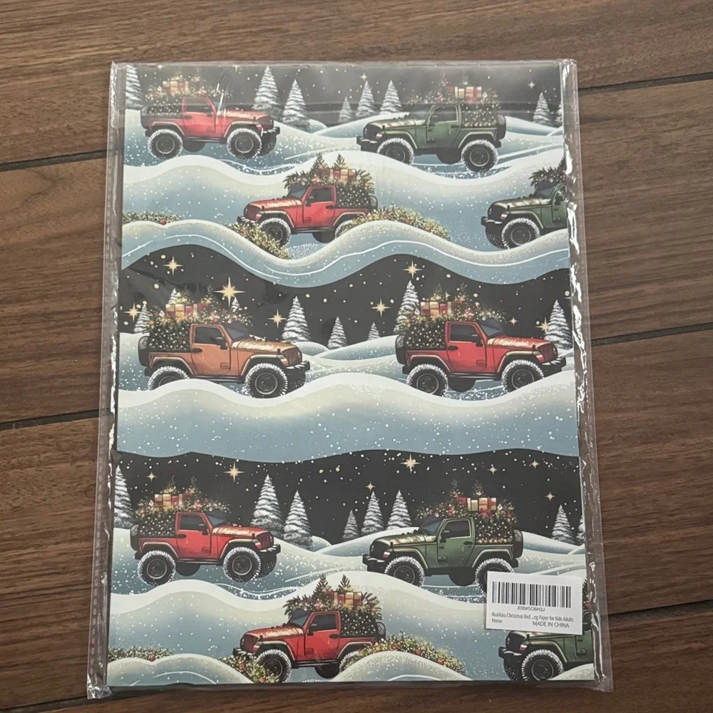 Christmas Jeep Wrapping Paper 4 Jumbo sheets